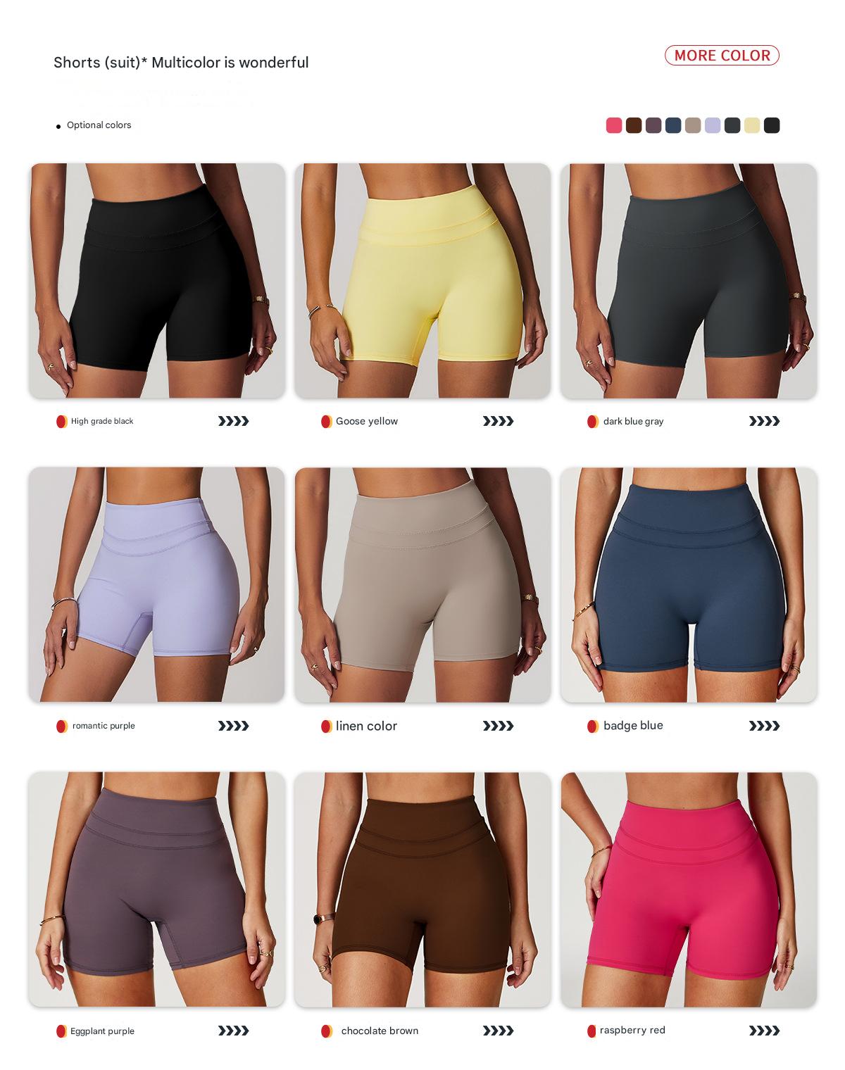 Women's Yellow Yoga Set, 2 Piece High Waist Biker Shorts Outfit, Seamless Buttery Soft Workout Clothes, Gym Running Activewear - Image 7