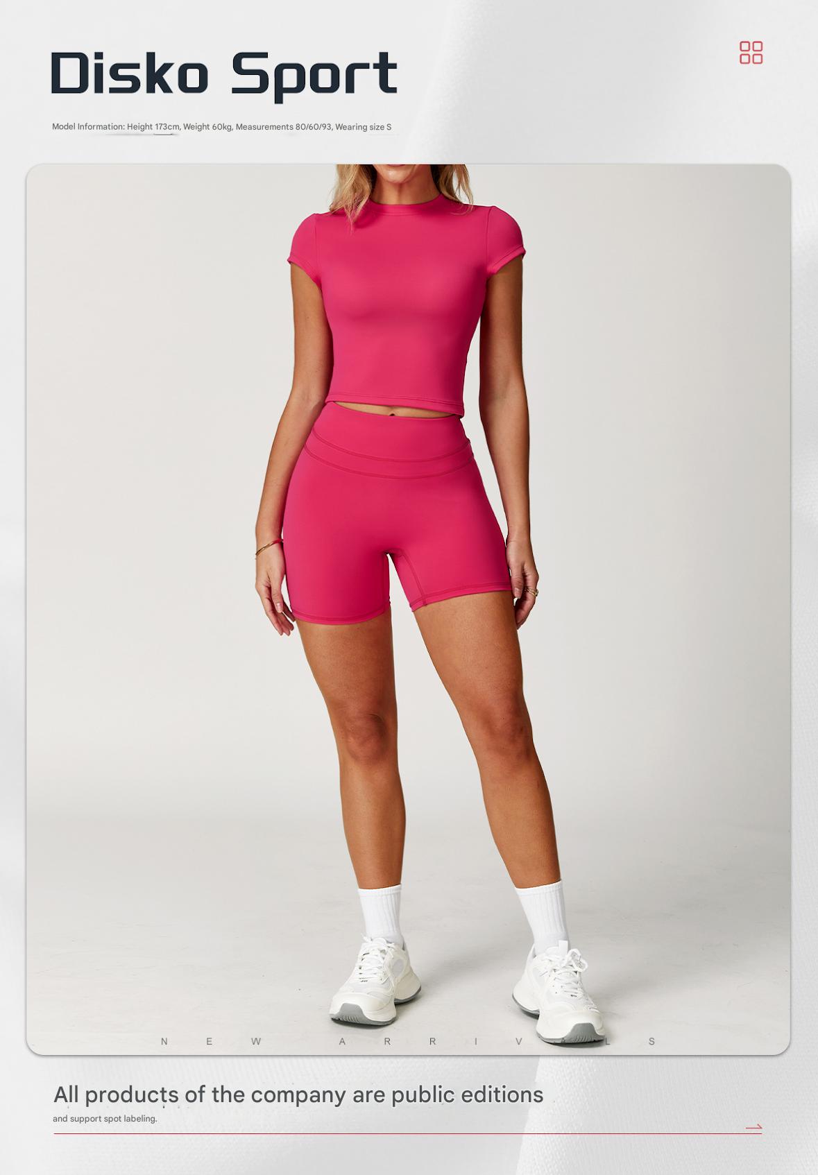 Women's Yellow Yoga Set, 2 Piece High Waist Biker Shorts Outfit, Seamless Buttery Soft Workout Clothes, Gym Running Activewear - Image 4